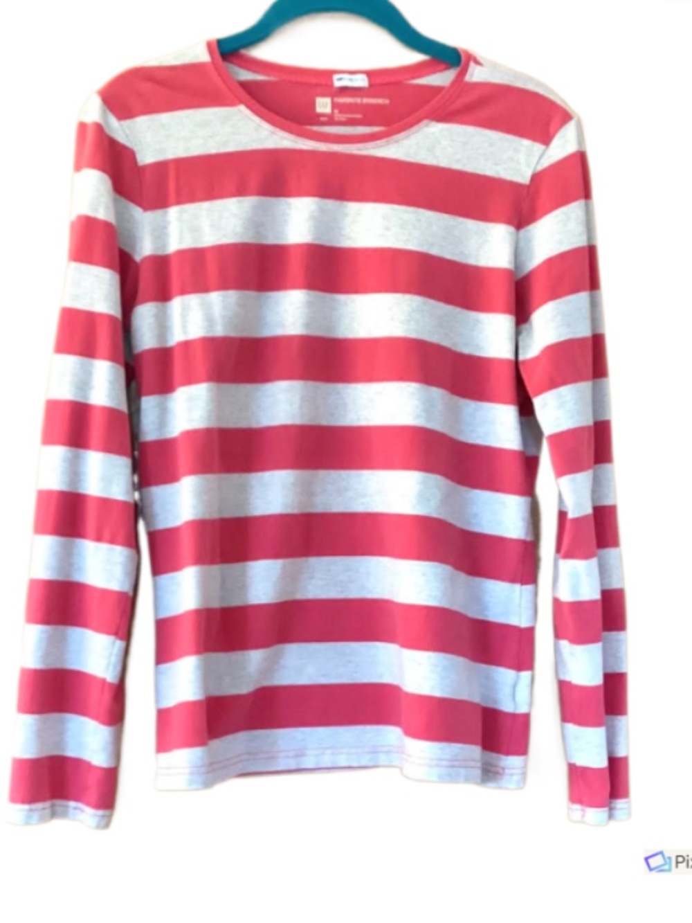 Gap Womens Pink and Light Beige Striped T Shirt, M